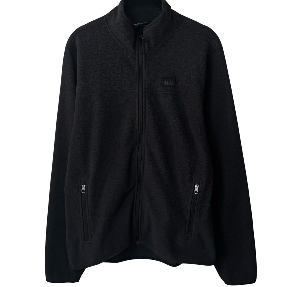 REI Co-op Black Fleece Jacket Full Zip Lightweight Hiking Camping Outdoors M - Picture 2 of 11